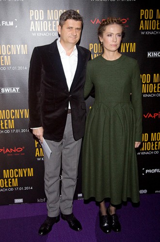 Janusz Palikot z żoną na premierze filmu 'Pod Mocnym Aniołem'