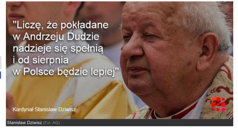 Kardynał Satnisław Dziwisz, fot. print screen z tokfm.pl