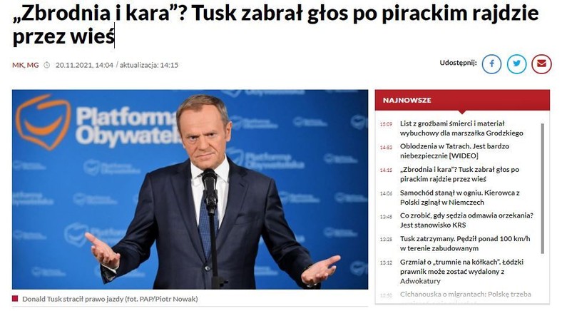 Zrzut ekranu ze strony tvp.info