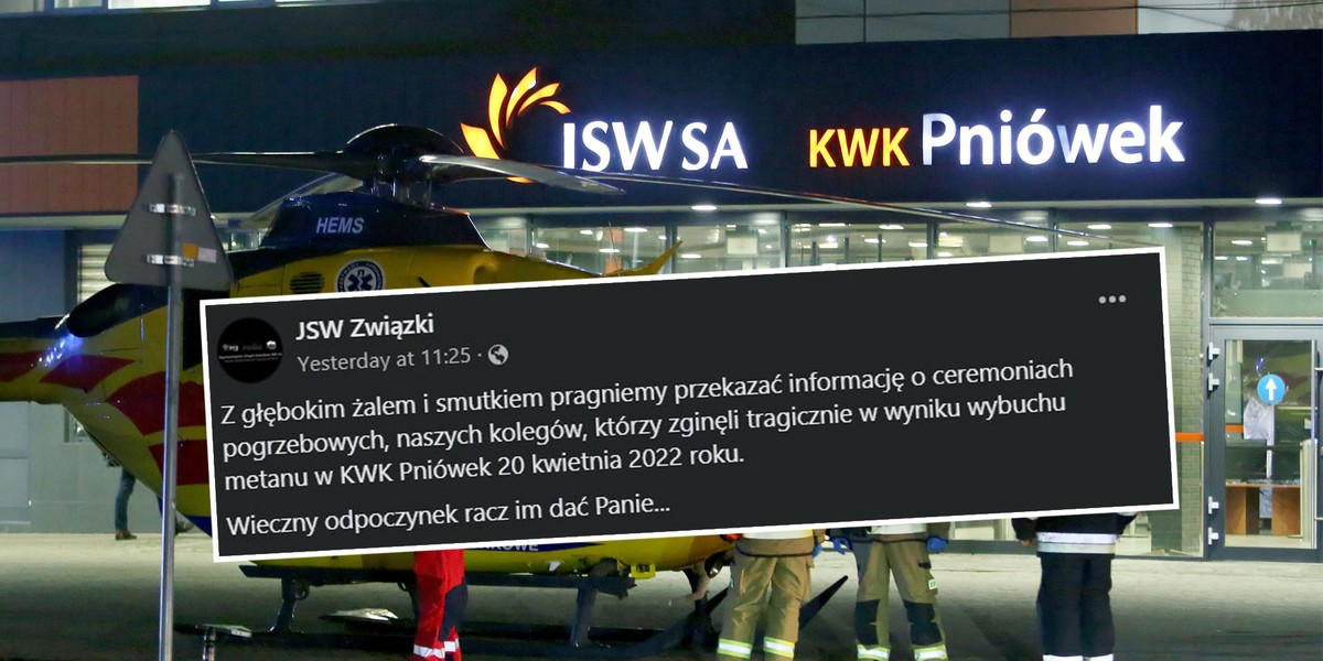 Pogrzeby odnalezionych po ponad roku ratowników po wybuchu metanu w kopalni Pniówek. 