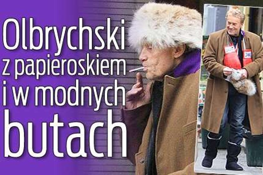 Olbrychski z papieroskiem i w modnych butach