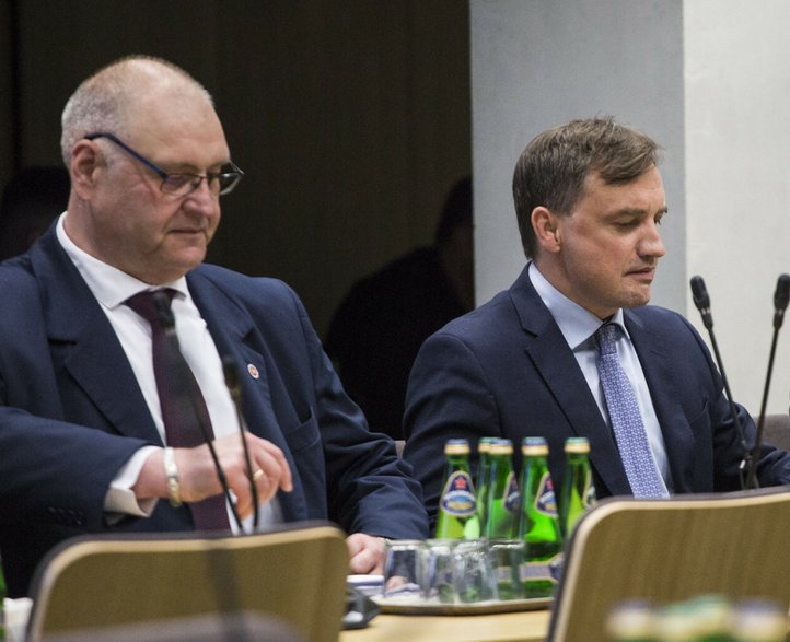 Bogdan Święczkowski i Zbigniew Ziobro na posiedzeniu komisji Sprawiedliwości i Praw Człowieka, 14 lipca 2025 r.