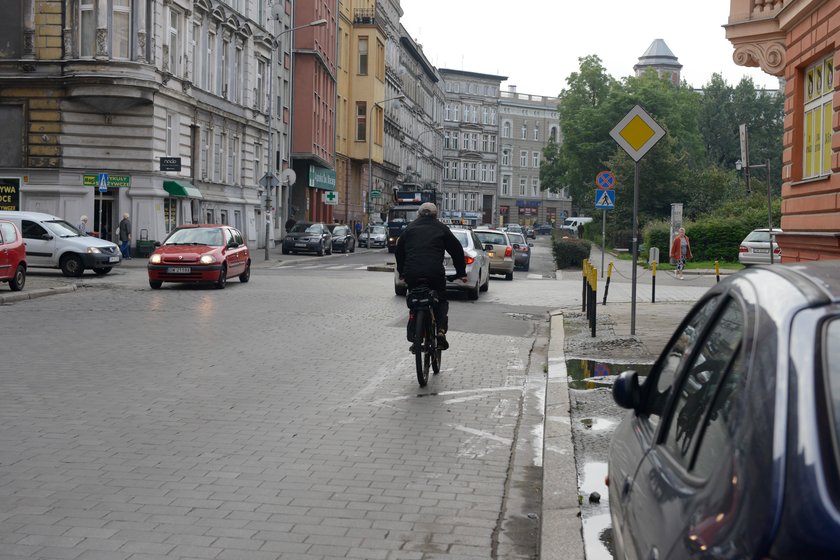 Rowerzysta na Trzebnickiej