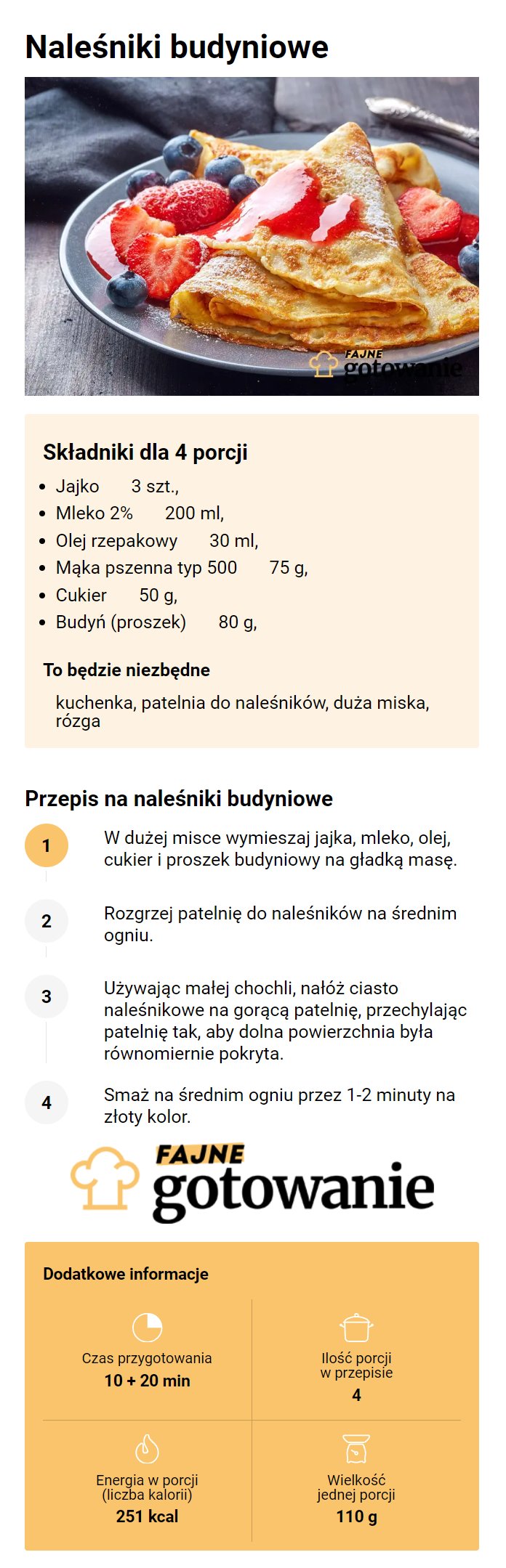 Naleśniki budyniowe