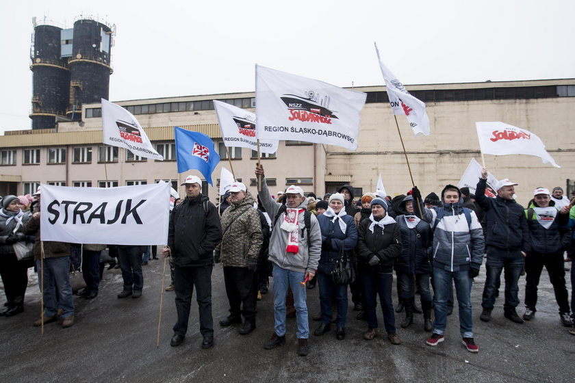 Protest pracowników Odlewni Żeliwa w Zawierciu