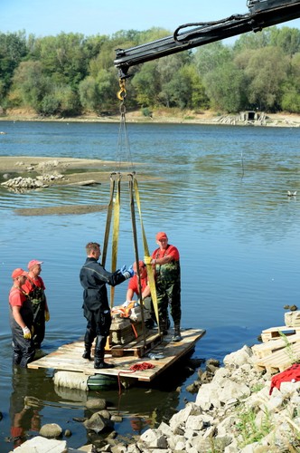 Miejsce pracy archeologów na 517 km Wisły