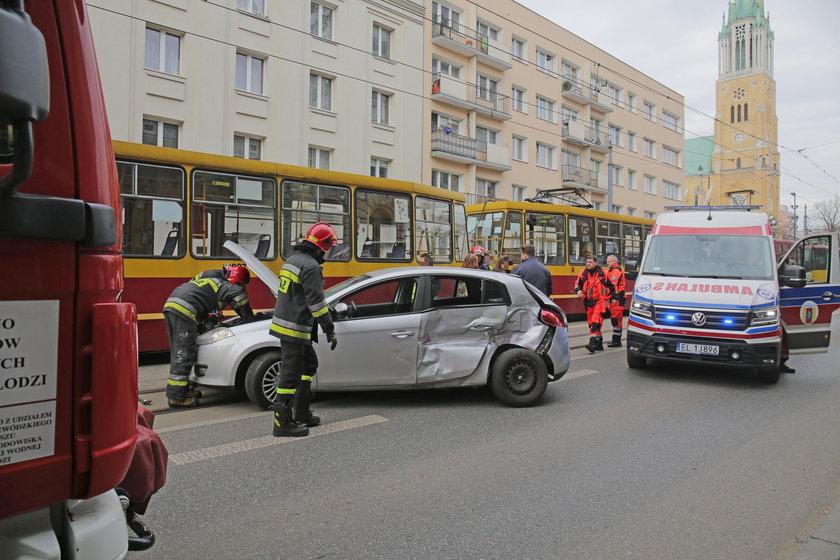 Wypadek na Piotrkowskiej w Łodzi