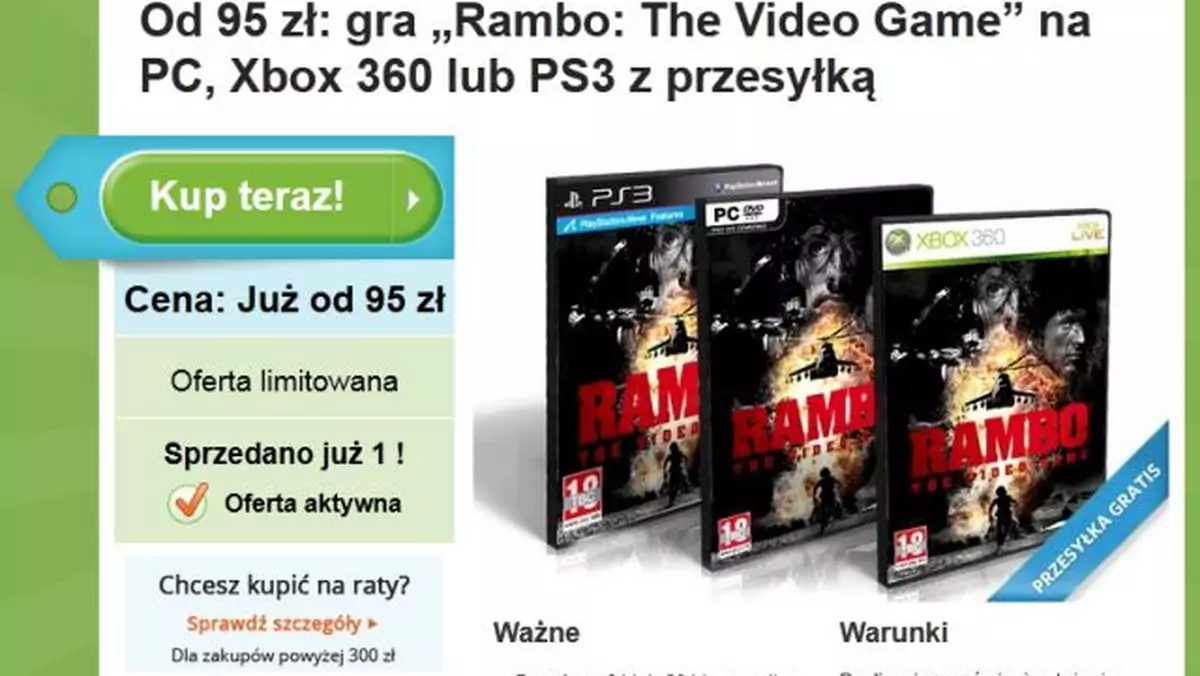 Dziś premiera Rambo: The Video Game. Grę można znaleźć na... Grouponie