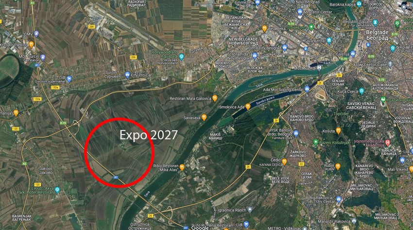 Lokacija na kojoj će se graditi sajamski kapaciteti za EXPO 2027