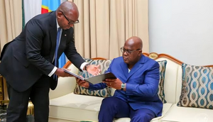 President Félix Tshisekedi with former DRC PM Jean-Michel Sama Lukonde