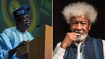 President Bola Tinubu and Noble Laureate, Wole Soyinka. [withinnigeria]