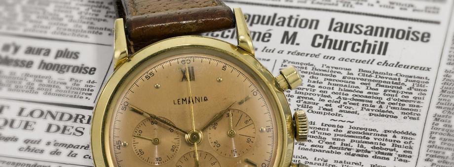 Lemania wristwatch formerly owned by Sir Winston Churchill for auction