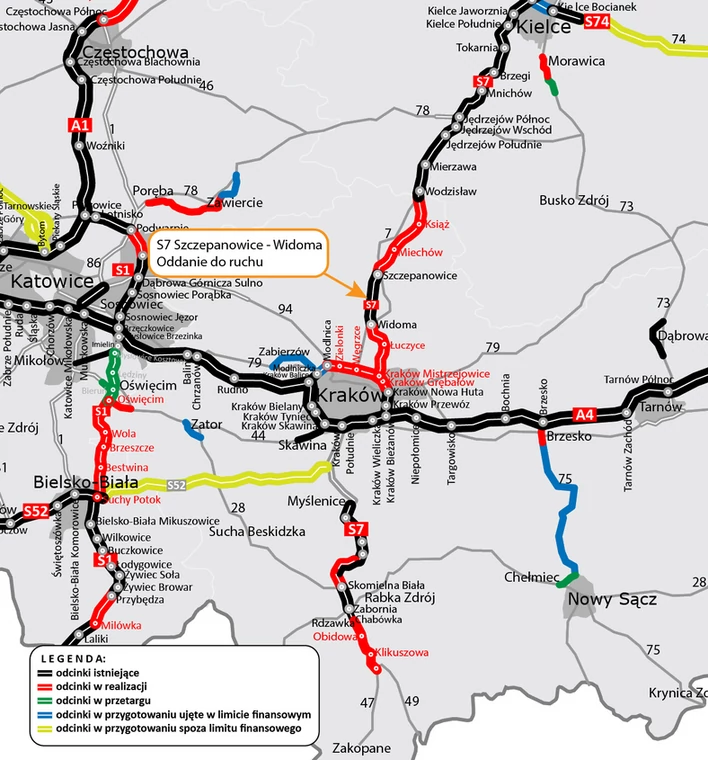 Budowa drogi S7 w Małopolsce