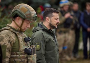 Oleksandr Sirski i Volodimir Zelenski u Izjumu u Harkovskoj oblasti, Ukrajina, 14. septembra 2022.