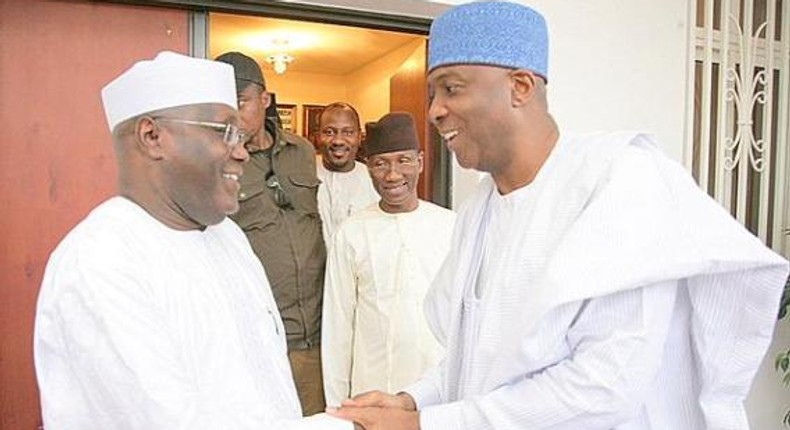 Senate President, Bukola Saraki meets with former Vice President, Atiku Abubakar