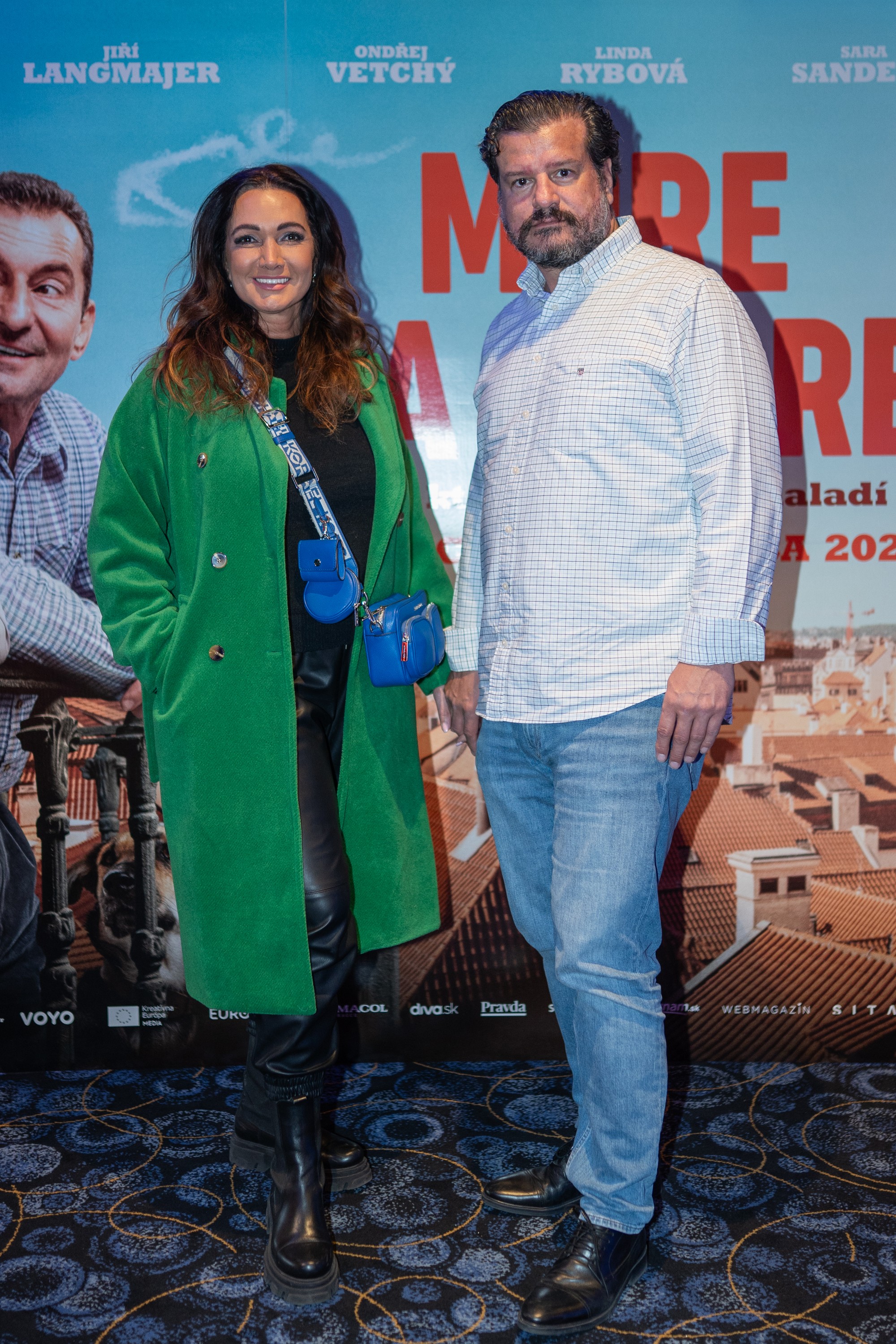 Karin Majtánová a jej manžel Peter Kremnický na premiére filmu More na dvore.