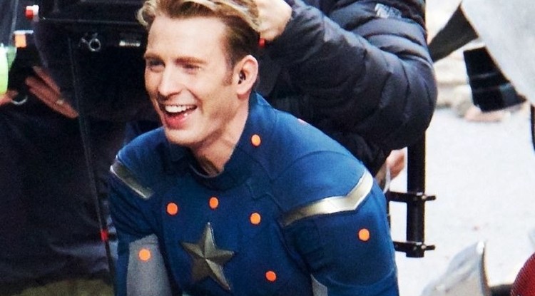 Chris Evans - Avengers forgatási kép