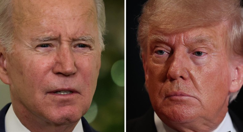 President Joe Biden, left, and former President Donald Trump, right, in a composite image.Getty Images