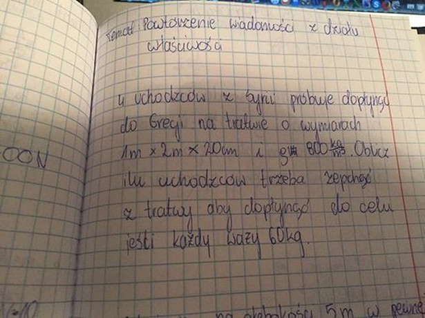 Ilu uchodźców należy zepchnąć z tratwy? Nauczyciel z Białegostoku wymyślil zadanie...