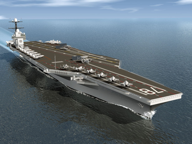 Artystyczna wizja lotniskowca CVN-78, dzięki uprzejmości Northrop Grumman Newport News Shipbuilding źródło U.S. Navy