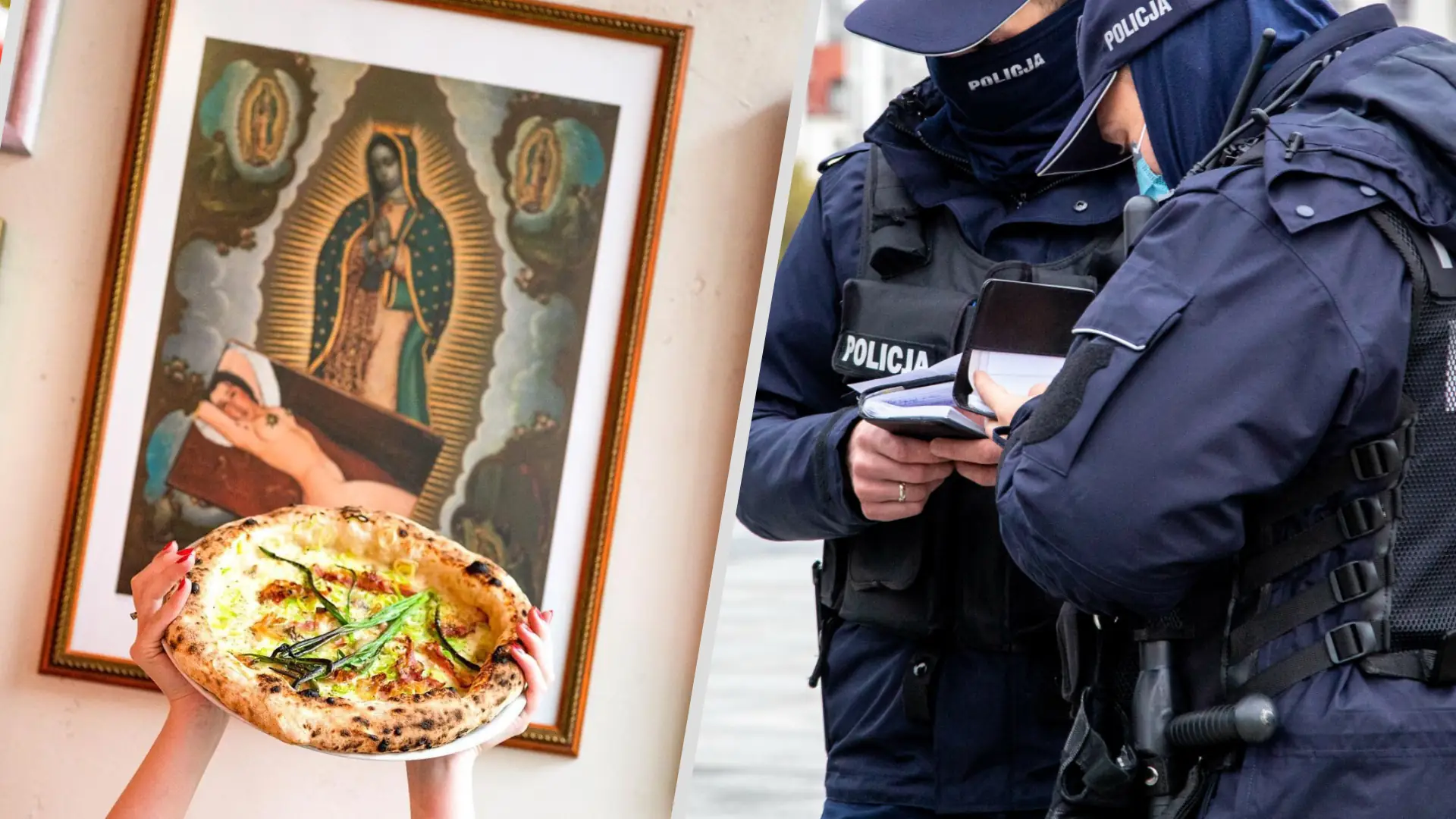 Areszt za Matkę Boską w pizzerii? Policja wkroczyła do lokalu