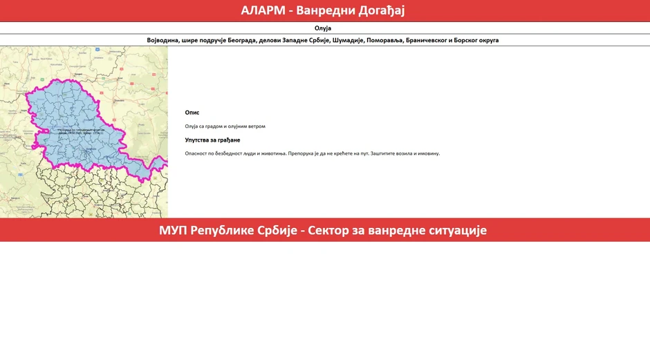 Upozorenje MUP