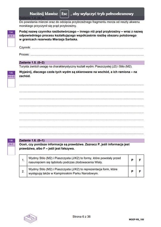 Matura 2023 z geografii, Formuła 2023