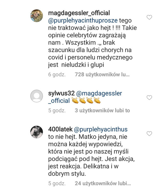 Magda Gessler o Edycie Górniak na Instagramie