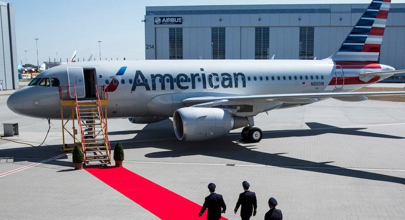 American Airlines Airbus jet.