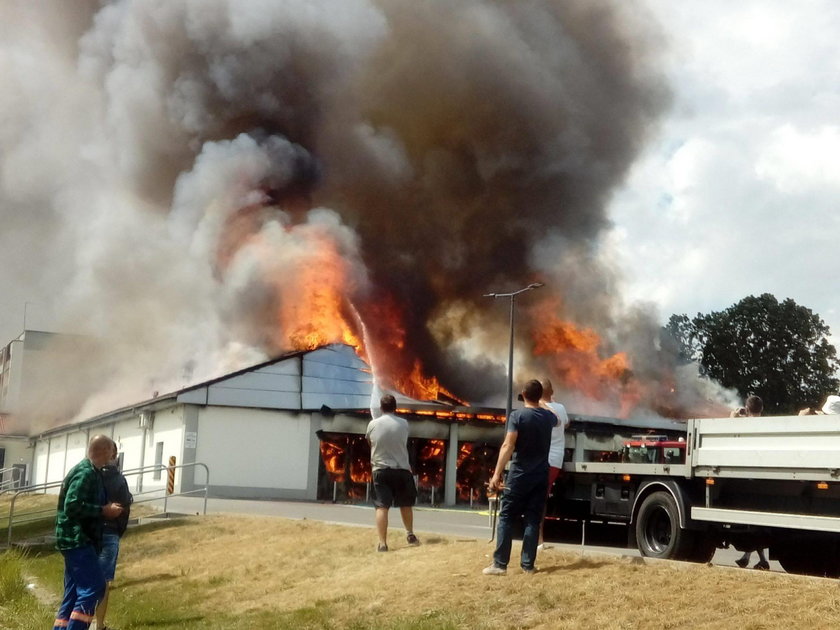 Pożar Lidla w Radomsku