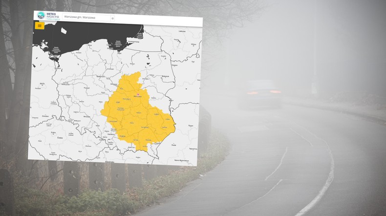 Najbliższe godziny zapowiadają się bardzo mgliście (mapa: IMGW)