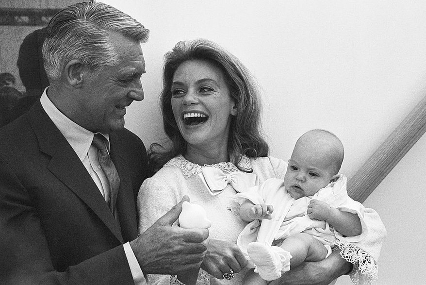 Cary Grant wraz z czwartą żoną Dyan Cannon i córką Jennifer, 1966 r.
