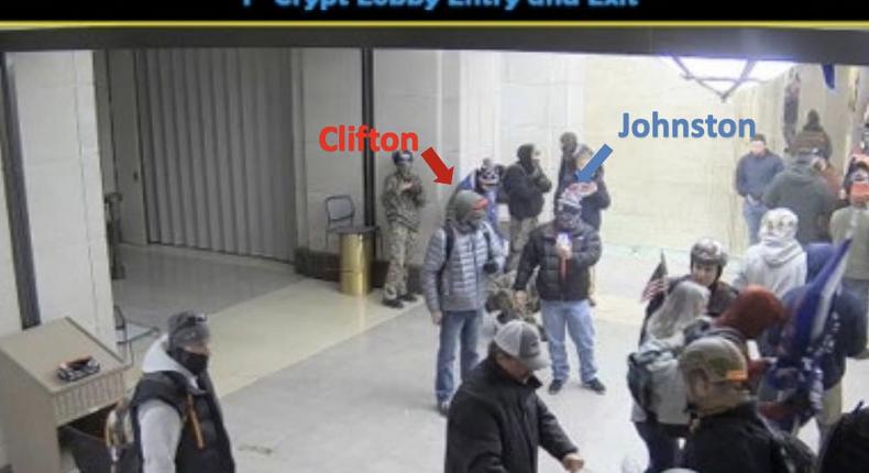 Chad Clifton and David Johnston seek on Capitol CCTV