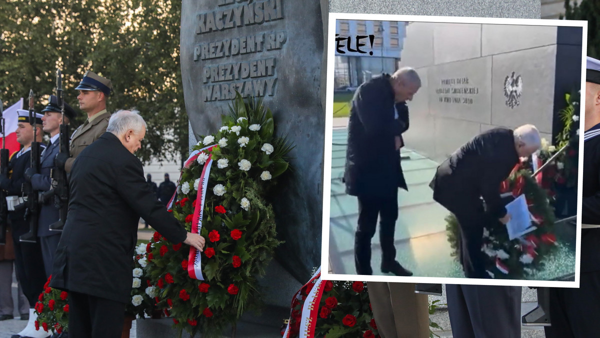 Incydent przed pomnikiem smoleńskim z udziałem Kaczyńskiego. Reakcja policji
