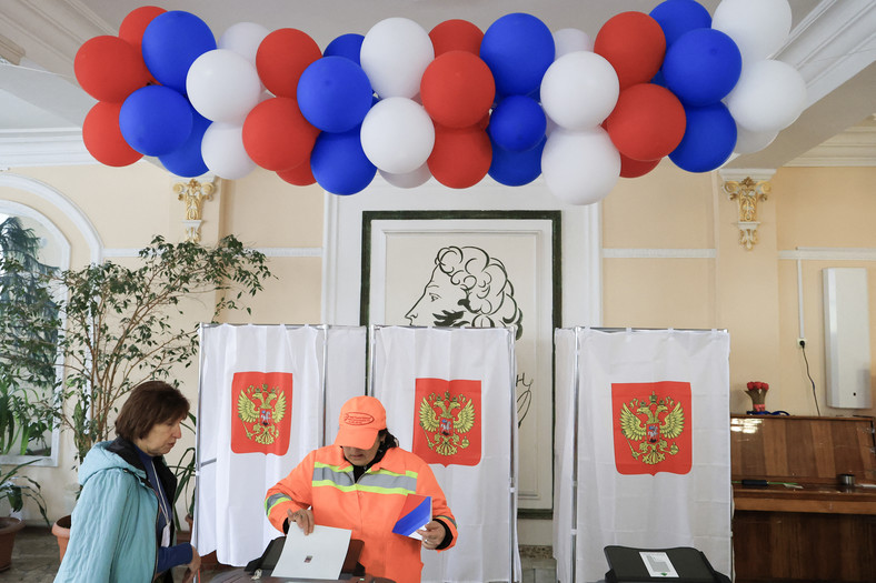 Lokal wyborczy w Sewastopolu na Krymie, 17 marca 2024 r.