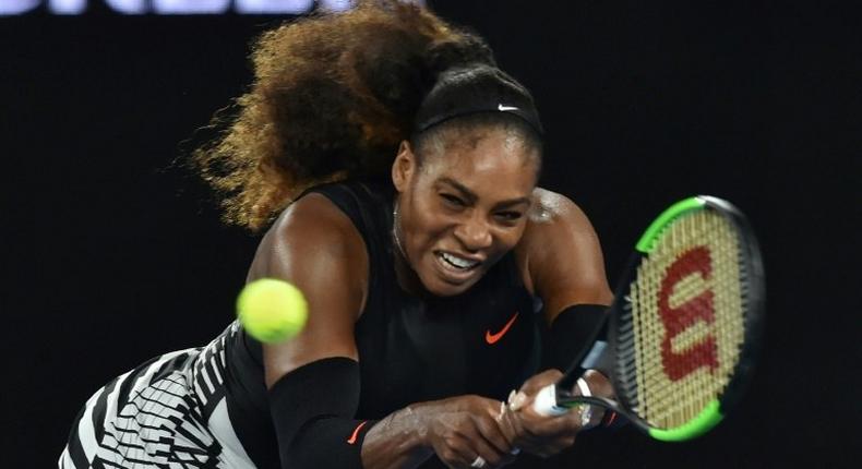 Serena Williams in action against Lucie Safarova on day four of the Australian Open in Melbourne on January 19, 2017