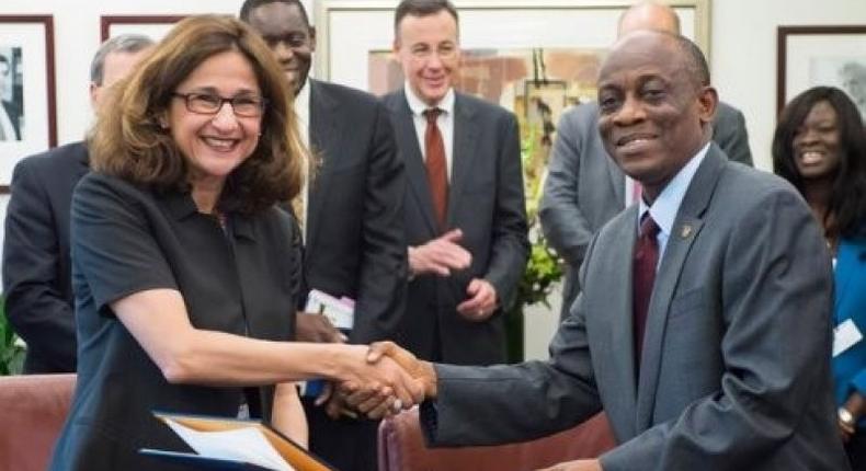 Finance Minister, Seth Terkper with IMF officials