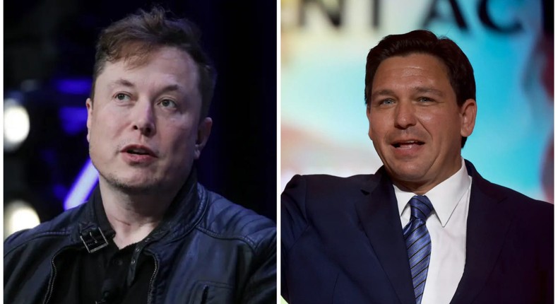 Elon Musk (L) and Ron DeSantis (R).Yasin Ozturk/Getty Images, Joe Raedle/Getty Images