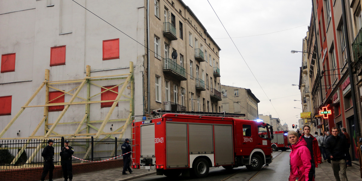 Ewakuacja kamienicy przy ul. Kilińskiego w Łodzi