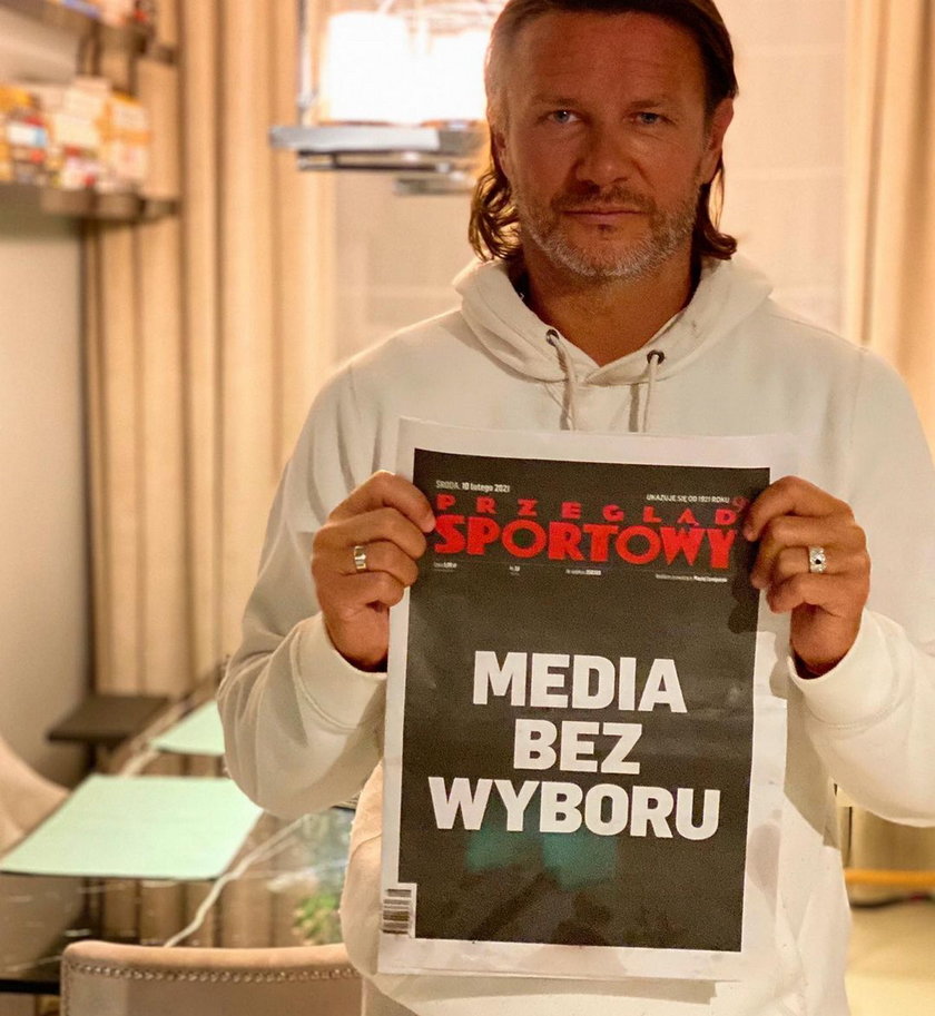 Radosław Majdan wspiera akcję "Media bez wyboru". Wymowny gest gwiazdora