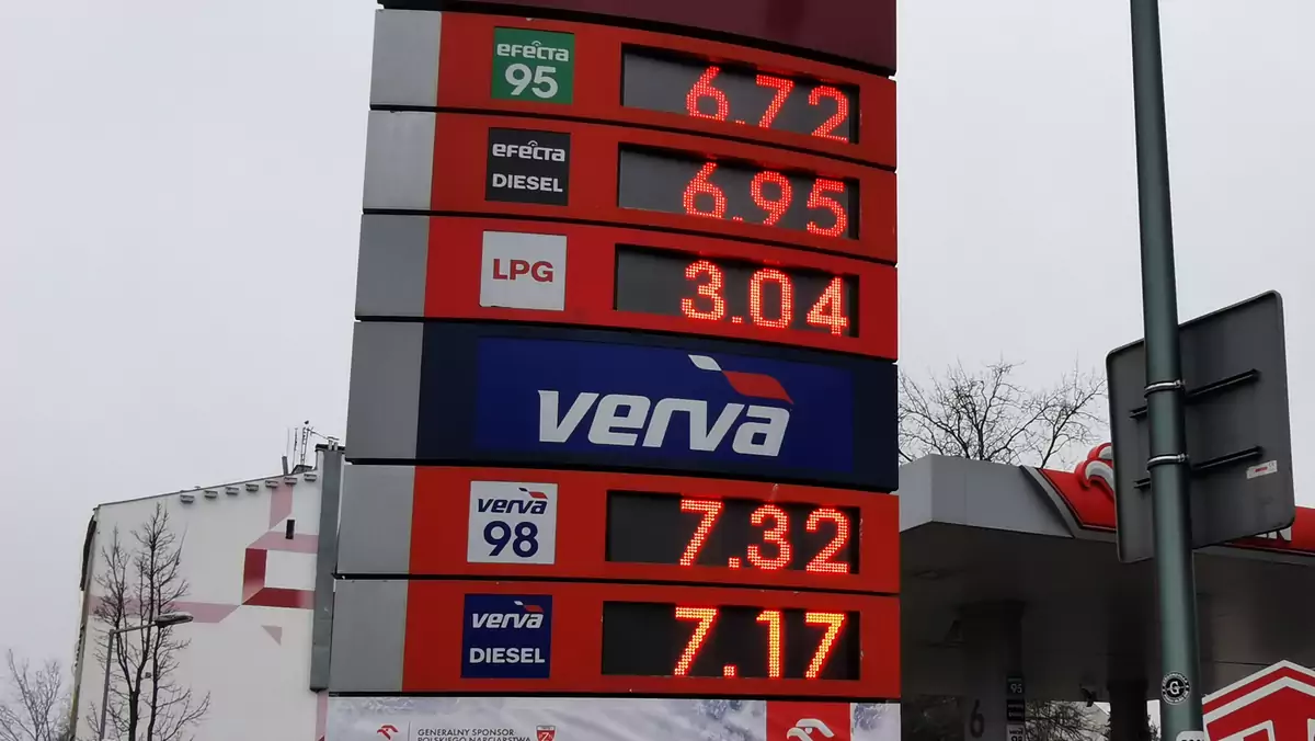 Ceny paliw na stacji Orlen w Warszawie 15 lutego 2024 r.