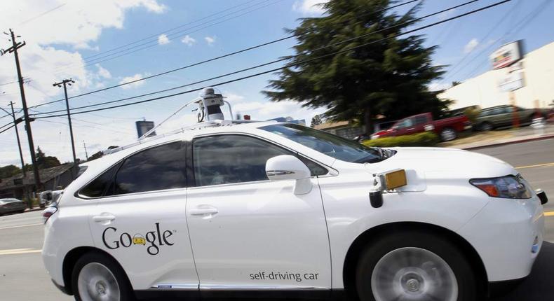 One of Google's self-driving Lexus SUV's.