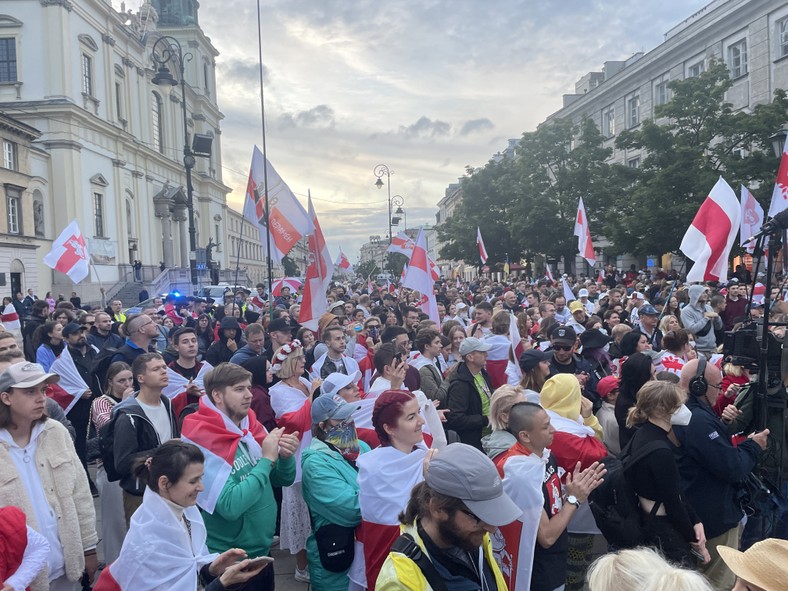 Demonstracja poparcia dla demokracji na Białorusi. Warszawa, sierpień 2023 r.