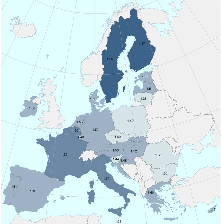 Ceny oleju napędowego w krajach EU w przeliczeniu na euro, maj 2023