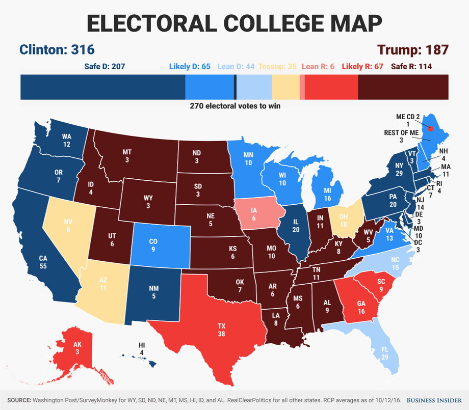 Business Insider's latest electoral projection.