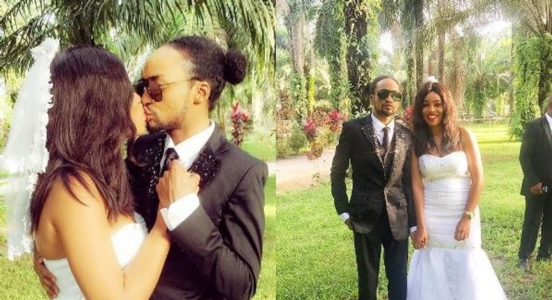 Denrele Edun and Onyii Alex in wedding photo