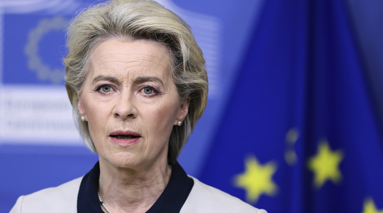 Ursula von der Leyen, az Európai Bizottság elnöke újabb komoly szankciókat jelentett be az oroszok ukrajnai inváziója miatt / Fotó: MTI/AP/Pool AFP/Kenzo Tribouillard