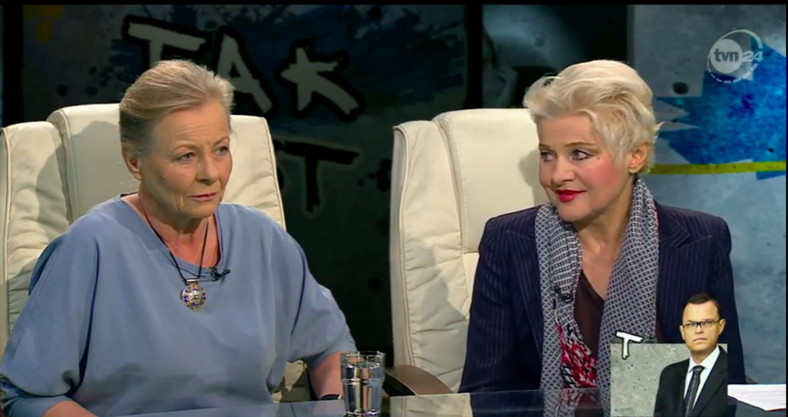 Anna Nehrebecka i Anna Chodakowska w "Tak jest", fot. screen z tvn24.pl
