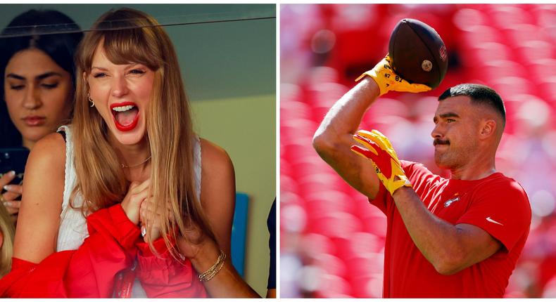 Taylor Swift cheered on Travis Kelce in Kansas City on Sunday. The moral support could add millions to his pockets.David Eulitt/Getty Images