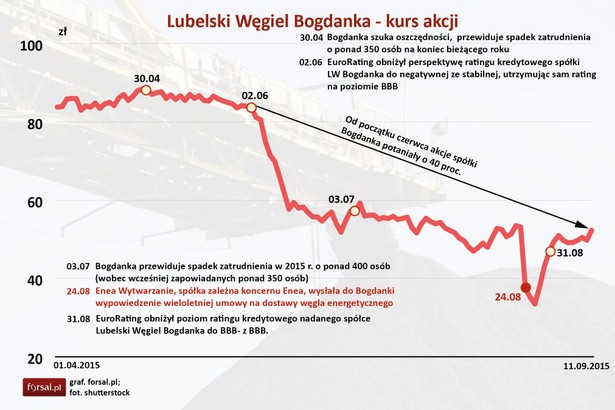 LW Bogdanka - kurs akcji